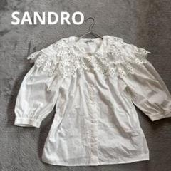 フランス発 Sandro フロントフリルがお洒落! 短丈 半袖 Tシャツ ZARA フロントフリルTシャツ 半袖 トップス ホワイト カットソー