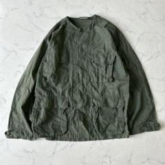 人気　BDU ノーカラー ジャケット(XS レギュラー) リップストップ　綿　緑