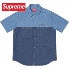 【完売品!超人気!】SUPREME 半袖シャツ 2tone デニムシャツ