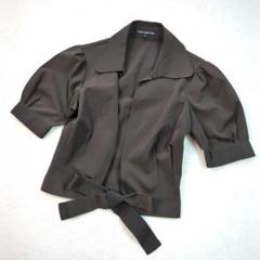 美品 FOXEY BOUTIQUE リボン付きショートジャケット ボレロ 黒40
