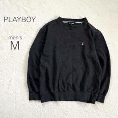 【プレイボーイ】スエット トレーナー 長袖 刺繍 裏起毛 綿混 カジュアル 秋冬