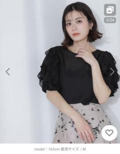 新品タグ付き ナチュラルビューティーベーシック フリルスリーブブラウス