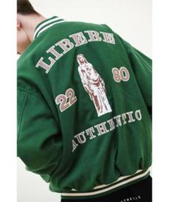 特価ブランド VARSITYJACKET LIBERE スタジャン チカーノマリア刺繍 緑 ジャケット・アウター