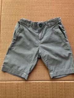 プチバトー ストライプ ハーフパンツ グリーン4ans/104cm