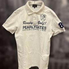 【希少サイズ７】パーリーゲイツ　メンズ　ポロシャツ(ホワイト） 中古 メンズ パーリーゲイツ PEARLY GATES 半袖ポロシャツ 6(LL