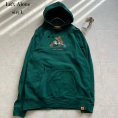 パーカー刺繍入り Left alone レフトアローン LEFT ALONE パーカー スウェット 長袖 刺繍 水色