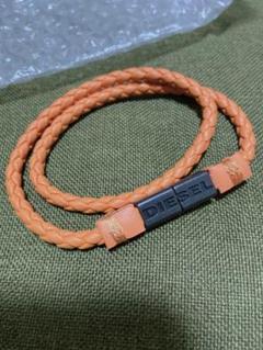 ディーゼル DIESEL レザーブレスレット オレンジ