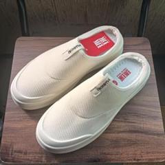新品 25.5cm メンズ スリッポン シューズ ホワイト 靴 男女兼用
