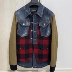 未使用♥レアDsquared2 Gジャンデニム 伊勢丹 スタッズ 革 皮