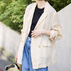 良品 SLOBE IENA PLMDLIライトジャケット ベージュ リネン 良品 SLOBE IENA PLMDLIライトジャケット ベージュ リネン