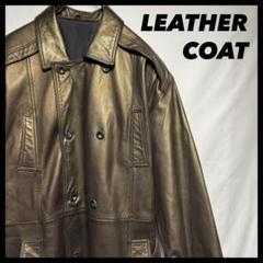 vintage LEATHER ゴールド　y3k 金色　レザー　コート　16