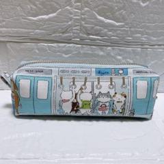ペンケース　筆箱　ボックスポーチ　ハンドメイド　電車猫ちゃん