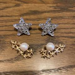 スター 星 ピアス セット パールピアス ビジューピアス