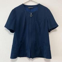 PATRICK COX レディース 事務服 夏服 半袖ブラウス 7号 ネイビー