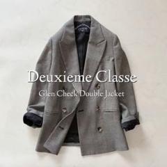 福袋安いいね半額ストア 定価55000円 ドゥーズィエムクラス グレンチェック ダブル ジャケット・アウター