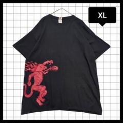 輸入古着　ファイヤーボールウイスキー　ドラゴン　プリント　Tシャツ　黒　赤