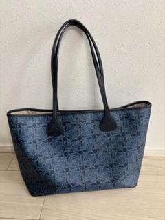 CELINE 馬車 総柄 トートバッグ ネイビー 通勤バッグ