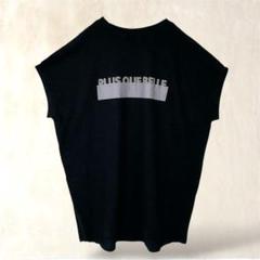 【スーペリアクローゼット】ロースリーブTシャツ　M　黒　ロゴプリント　カジュアル