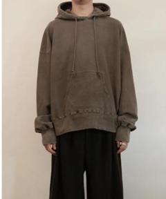２　ANCELLM　 24AW　DYED DAMAGE HOODIE フーディー
