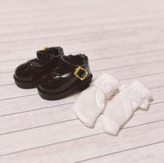 オビツ11 靴　エナメルシューズ　靴下　ブラック　黒　推し活　パンプス