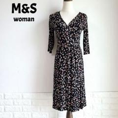 M&S　Woman　ラップ風　ワンピース　花柄　総柄