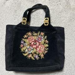 FEILER(フェイラー) トートバッグ美品 - 黒×グリーン×マルチ 花