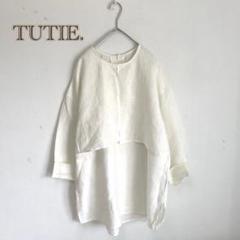 【TUTIE./ツチエ】チュニック　麻　リネン100% ロングブラウス　七分袖