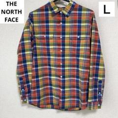 メンズ　men's ザノースフェイス　長袖シャツ　チェック柄　L
