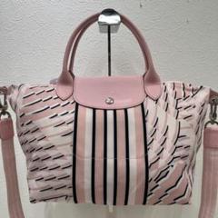●1042 LONGCHAMP ロンシャン ハンドバッグ 2way ピンク系のサムネイル
