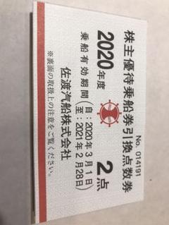佐渡汽船株主優待乗車券引換点数券2枚