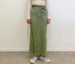 値下げ♡ベースレンジ　リブニットスカート　ラップスカート　ベージュ 値下げ♡ベースレンジ リブニットスカート ラップスカート