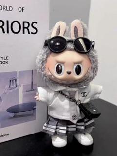 labubu ぬい服 ブランド風 chanel miumiu LABUBU ぬいぐるみ 服 ぬいぐるみ 3つセット シャネル風ツイード