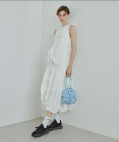 emmi atelier エミ アトリエ ナイロンギャザーボリューム ワンピース