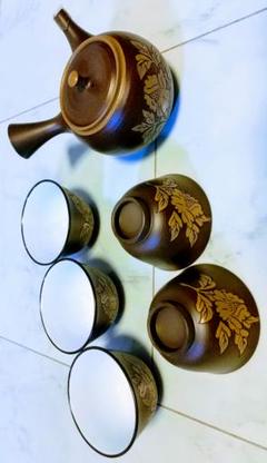 常滑焼 窯変 光風作 急須 湯飲み 湯呑み ゆのみ 茶碗 茶器 5客 セット