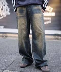 atmark heart logo denim pants