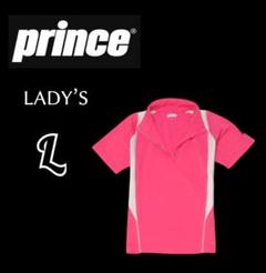 レディースL◇PRINCE◇半袖ストレッチシャツ pink