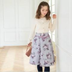 tocco closet 花柄 ひざ丈フレアスカート フラワープリント