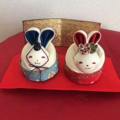 季節置物 うさぎ 雛人形 ちりめん細工