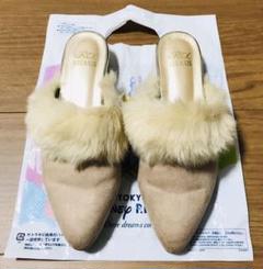 レディース 靴 ファー ミュール