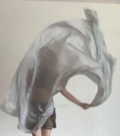 グレー ベリーダンス スカーフ 260cm x 110cm