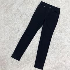 GU✨美品　ハイウエストスキニーパンツ　レディース　シンプル　ブラック（67）