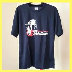 85358　ミズノ　ヤクルトスワローズ　つば九郎　Tシャツ　紺　L モノクロつば九郎Tシャツ（ネイビー） | 東京ヤクルトスワローズ