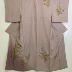 超美品【夏単衣】2way 袋帯　枝花文様 帯のアトリエ花邑 hanamura 銀座 「笹に花文様 型染め 紬 名古屋帯」