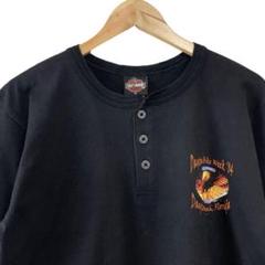 00s ハーレーダビッドソン ヘンリー ネック イーグル ブラック 黒 Tシャツ