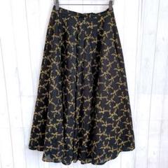 美品♡sybilla シビラ ロング 巻きスカート リネン 総柄ペチコート付 美品♡sybilla シビラ ロング 巻きスカート リネン 総柄