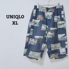 ユニクロ　ステテコ　ハーフパンツ　江戸浮世絵　ウエストゴム　綿100　XL