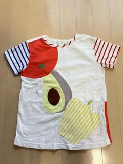 BABY CHEER Tシャツ 120サイズ　袖ボーダー×野菜のサムネイル