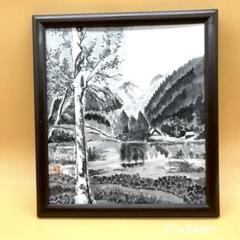 墨絵⑤ 墨彩　水墨画　絵画　ア－ト　インテリア　ハンドメイド　原画　色紙のみ