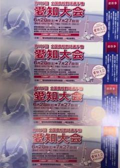 第107回全国高校野球選手権愛知大会の招待券【4枚】のサムネイル