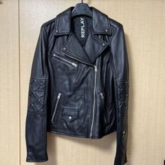 REPLAY レザー ジャケット ブラック ビンテージ　L REPLAY レザー ジャケット ブラック ビンテージ L